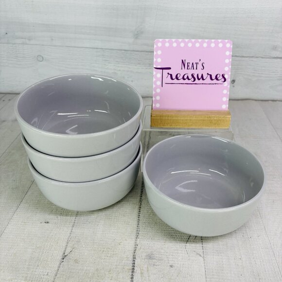 Gibson Home OSLO Gray Chip & Scratch Resistant Porcelain Soup Cereal Bowls Set 4